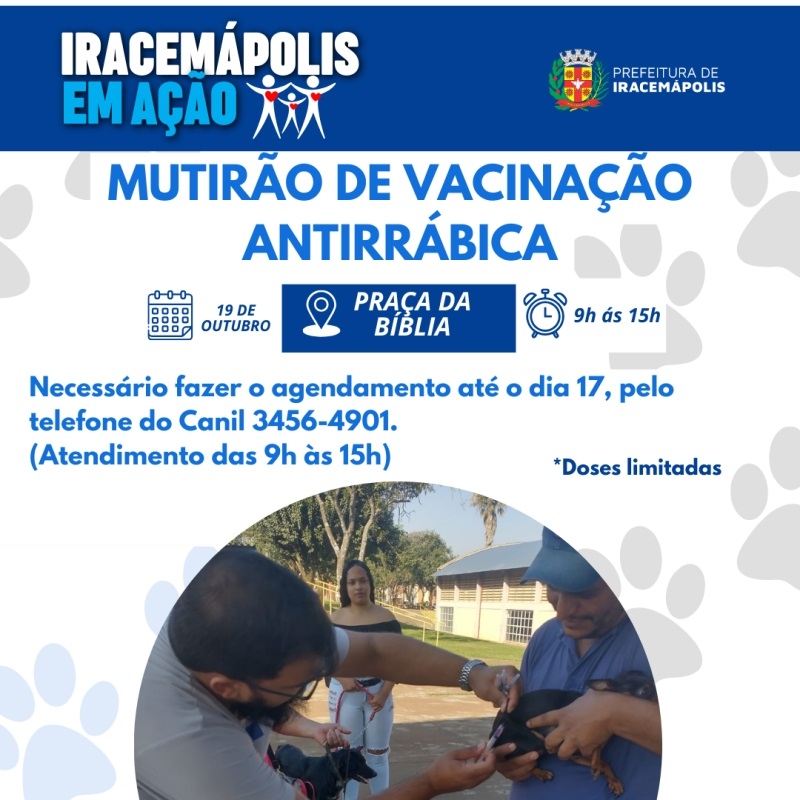 Noticia canil-informa-necessidade-de-agendamento-para-receber-a-vacinacao-no-dia-19